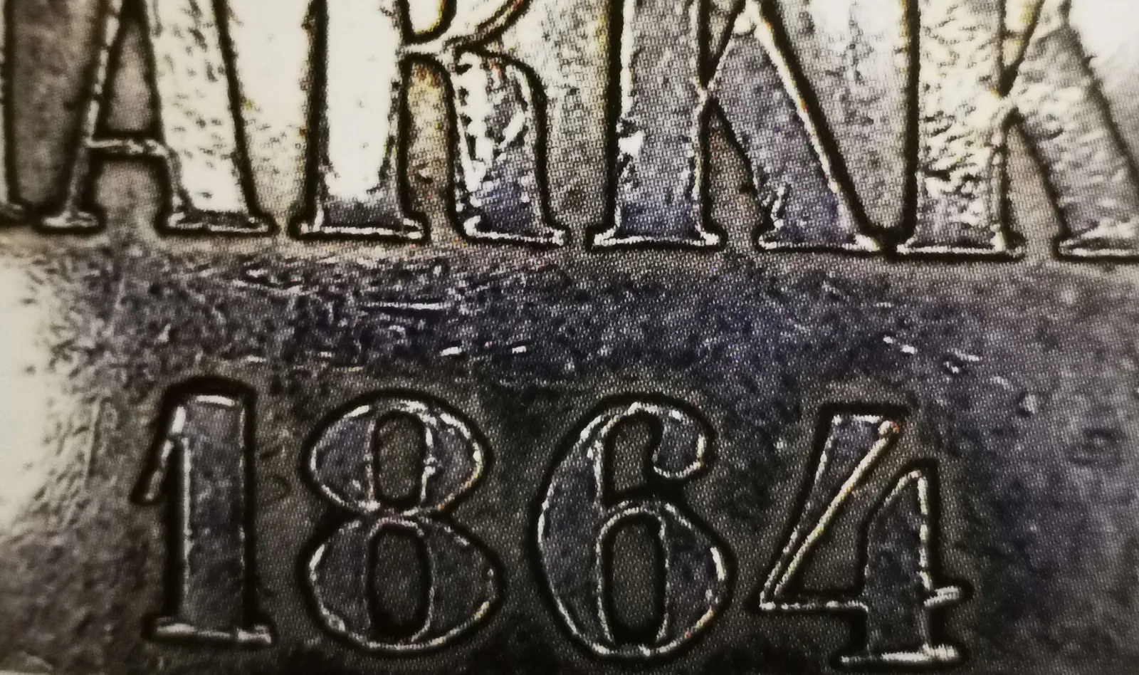 1 markka 1864 variantti 1.2 arvopuoli