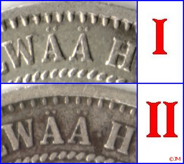 1 markka 1872 molemmat variantit