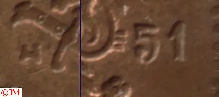 1 markka 1951 kupari variantti III