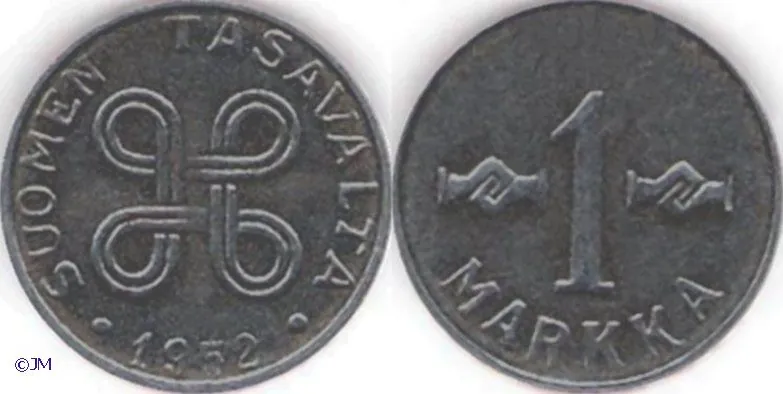 1 markka 1952 harvinainen variantti