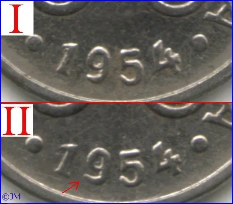 1 markka 1954 variantit