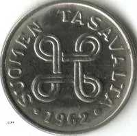 1 markka 1962 kaksoispuristus