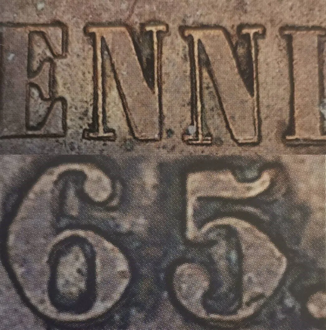 1 penni 1865 - Variantti 1 - Arvopuoli