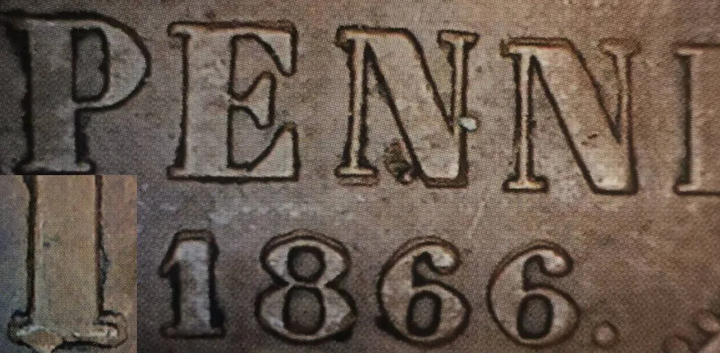1 penni 1866 - Variantti 10 - Arvopuoli