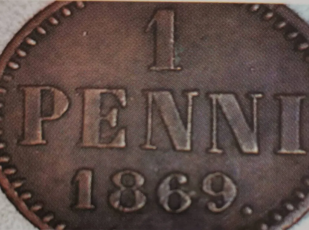 1 penni 1869 - variantti 4 - Arvopuoli