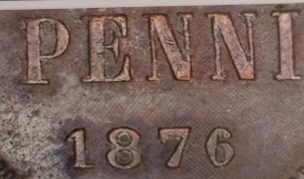 1 penni 1876 - variantti 1 - Arvopuoli