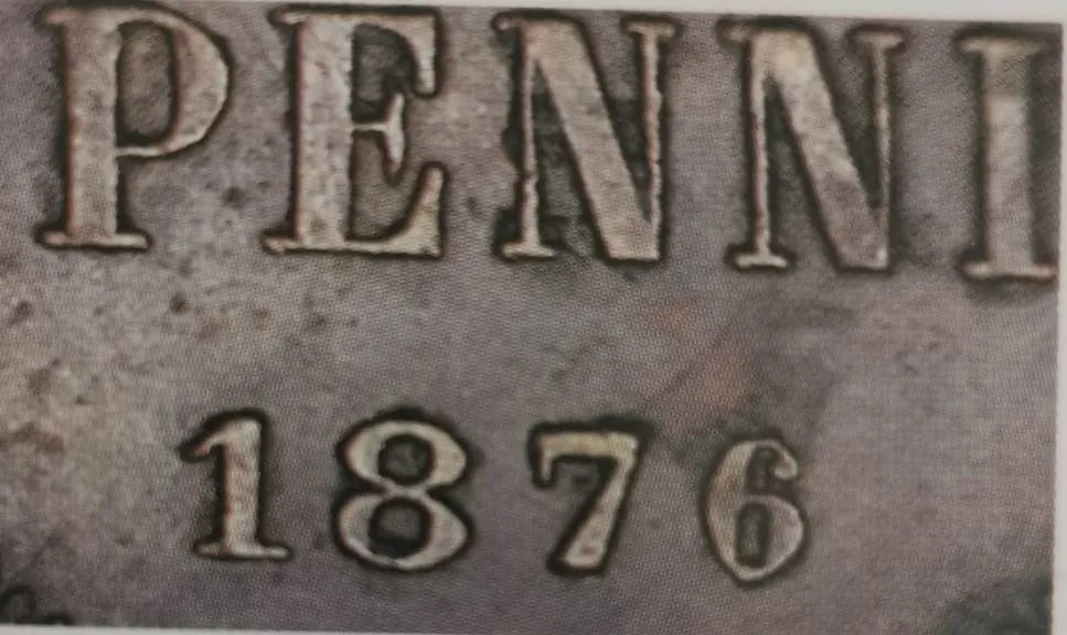 1 penni 1876 - variantti 2 - Arvopuoli