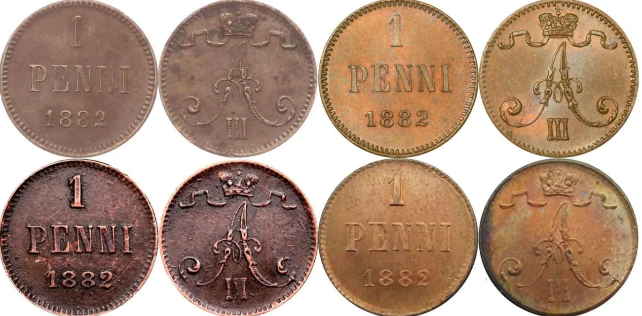 1 penni 1882 väärennös