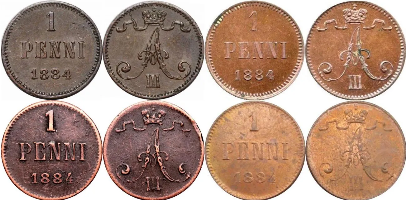 1 penni 1884 väärennös