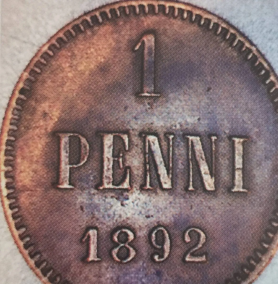 1 penni 1892 - variantti 1 - Arvopuoli