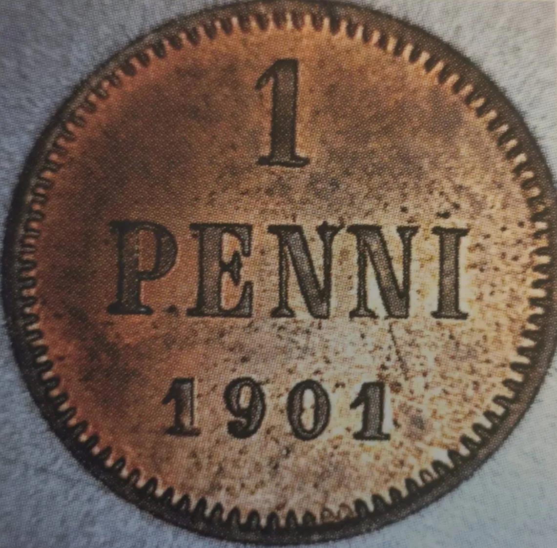 1 penni 1901 - variantti 1 - Arvopuoli