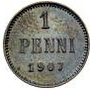 1 penni 1907 arvopuoli