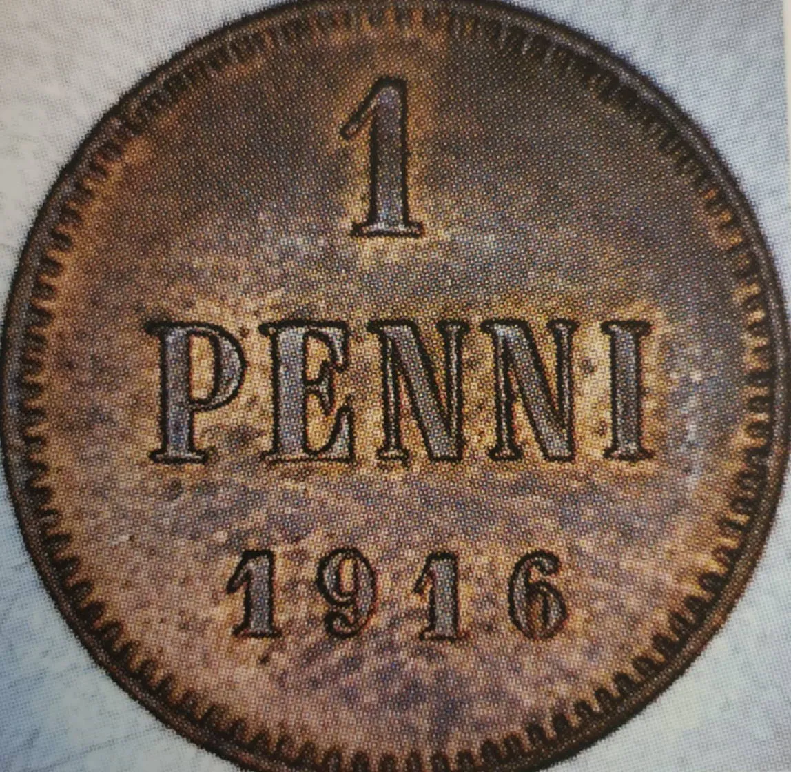 1 penni 1916 - variantti 1 - Arvopuoli