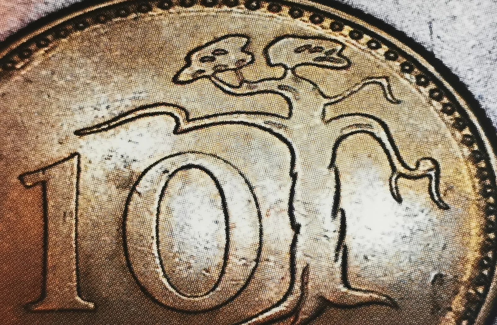 10 penniä 1978 variantti 1.2 arvopuoli