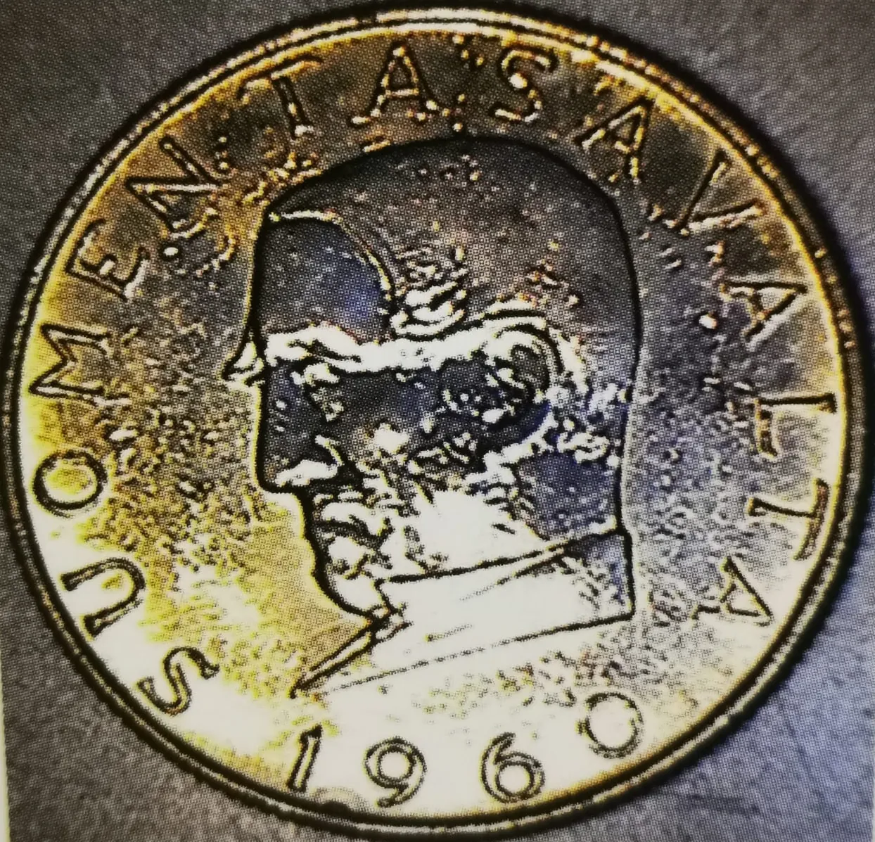 1000 mk Suomen markka 100 v, tunnuspuoli