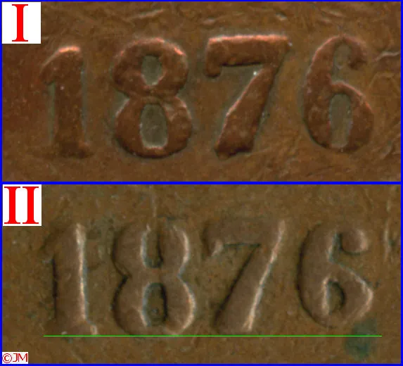 10 penniä 1876 variantit