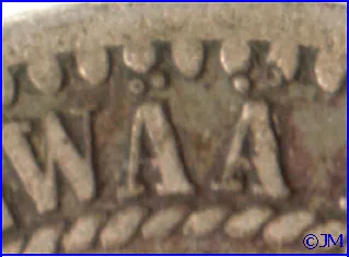 1 markka 1865 Ä oikea piste reunapisteessä kiinni, tunnuspuolella