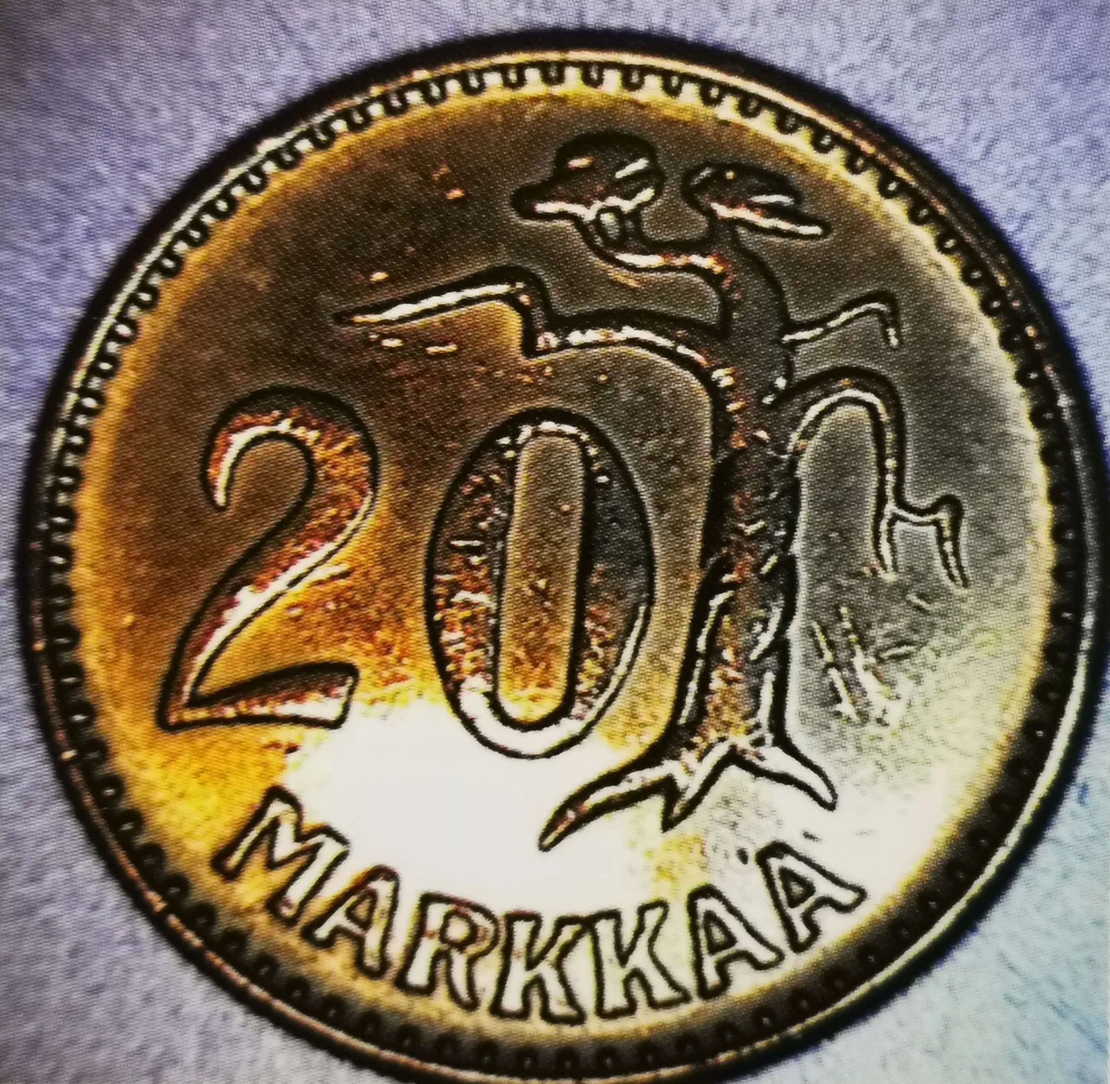 20 markkaa 1954 variantti 1.2 arvopuoli