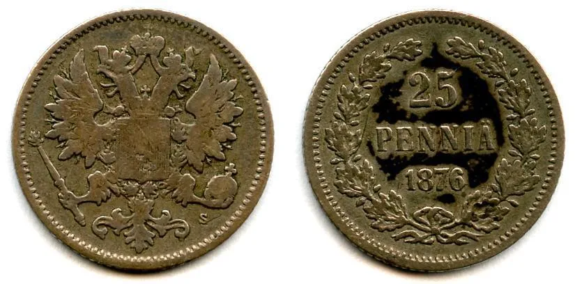 25 penniä 1876 - harvinainen vuosi
