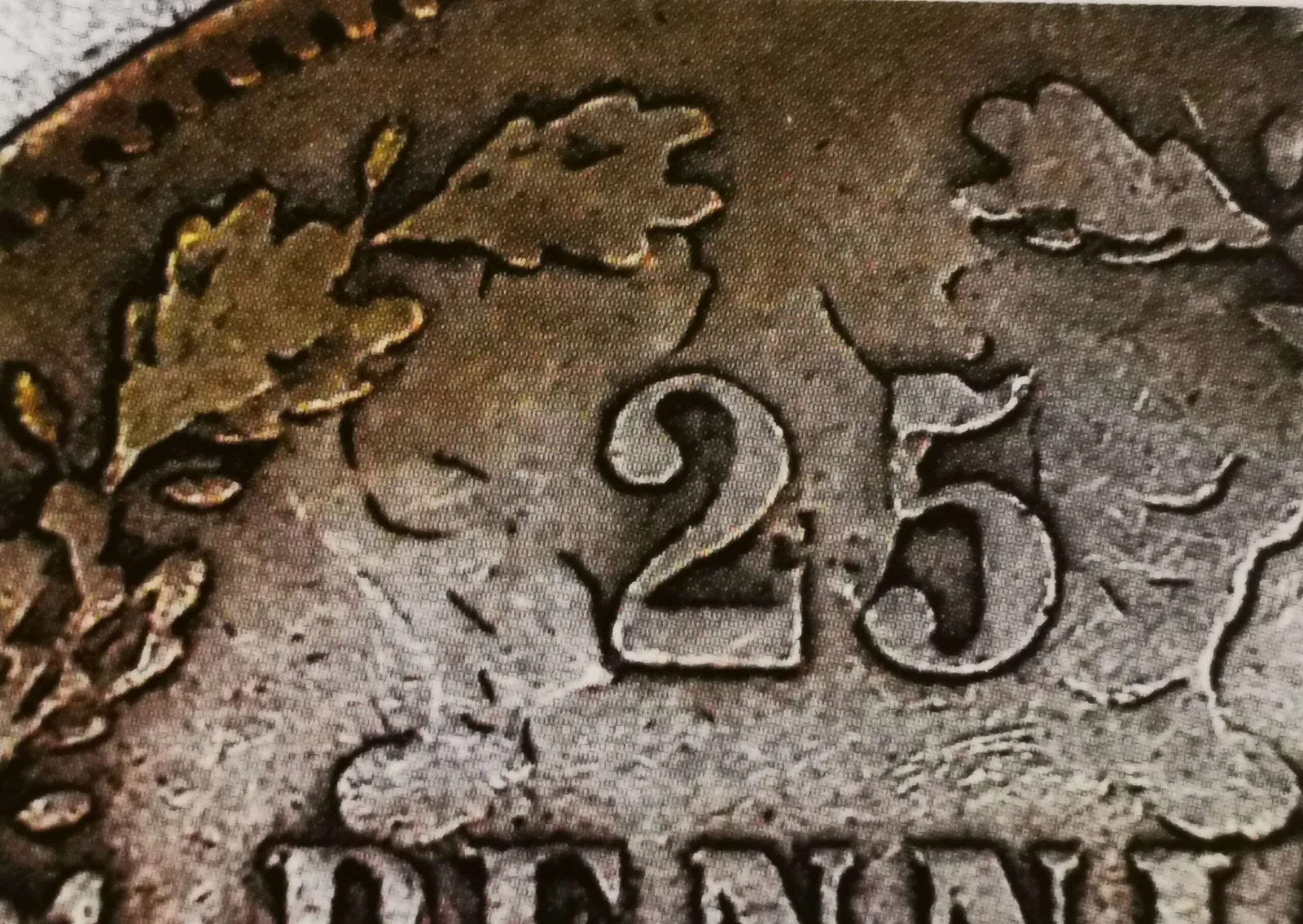 25 penniä 1889 variantti 1.2 arvopuoli