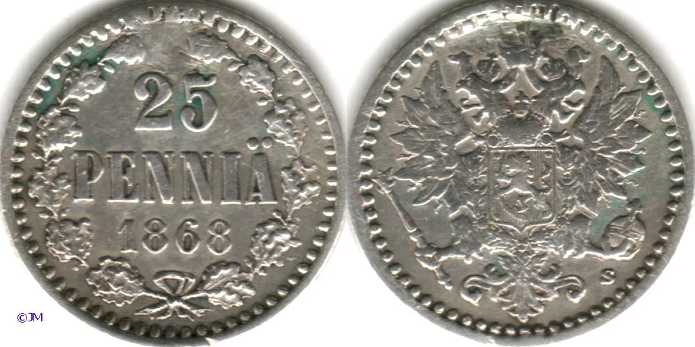 25 penniä 1868I SNY268.1.2