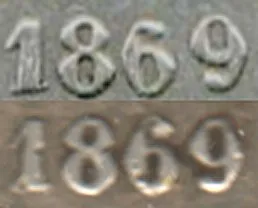 25 penniä 1869 variantti