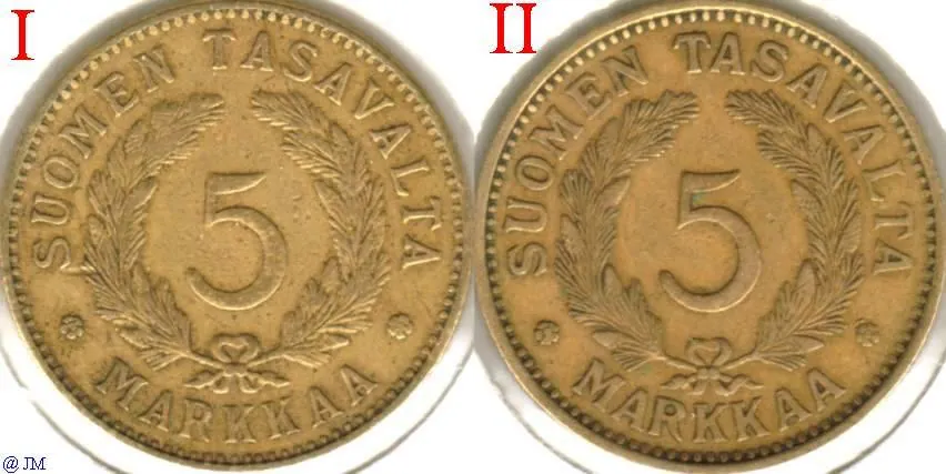 5 markkaa 1929 variantit