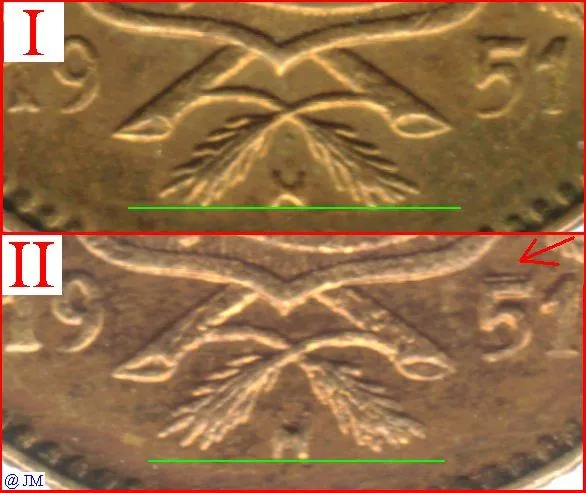 5 markkaa 1951 variantit