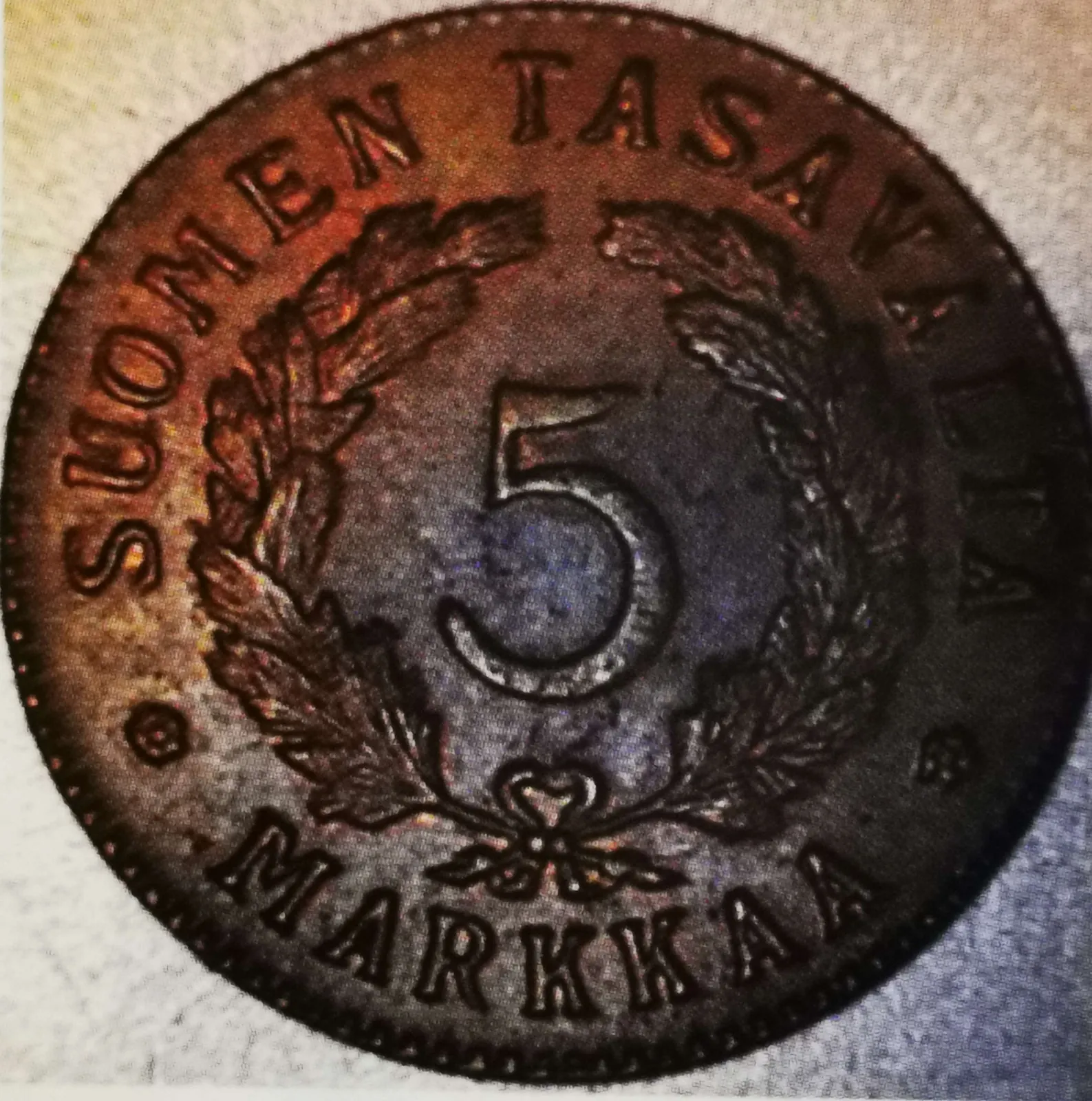 5 markkaa 1951 variantti 1.2 arvopuoli