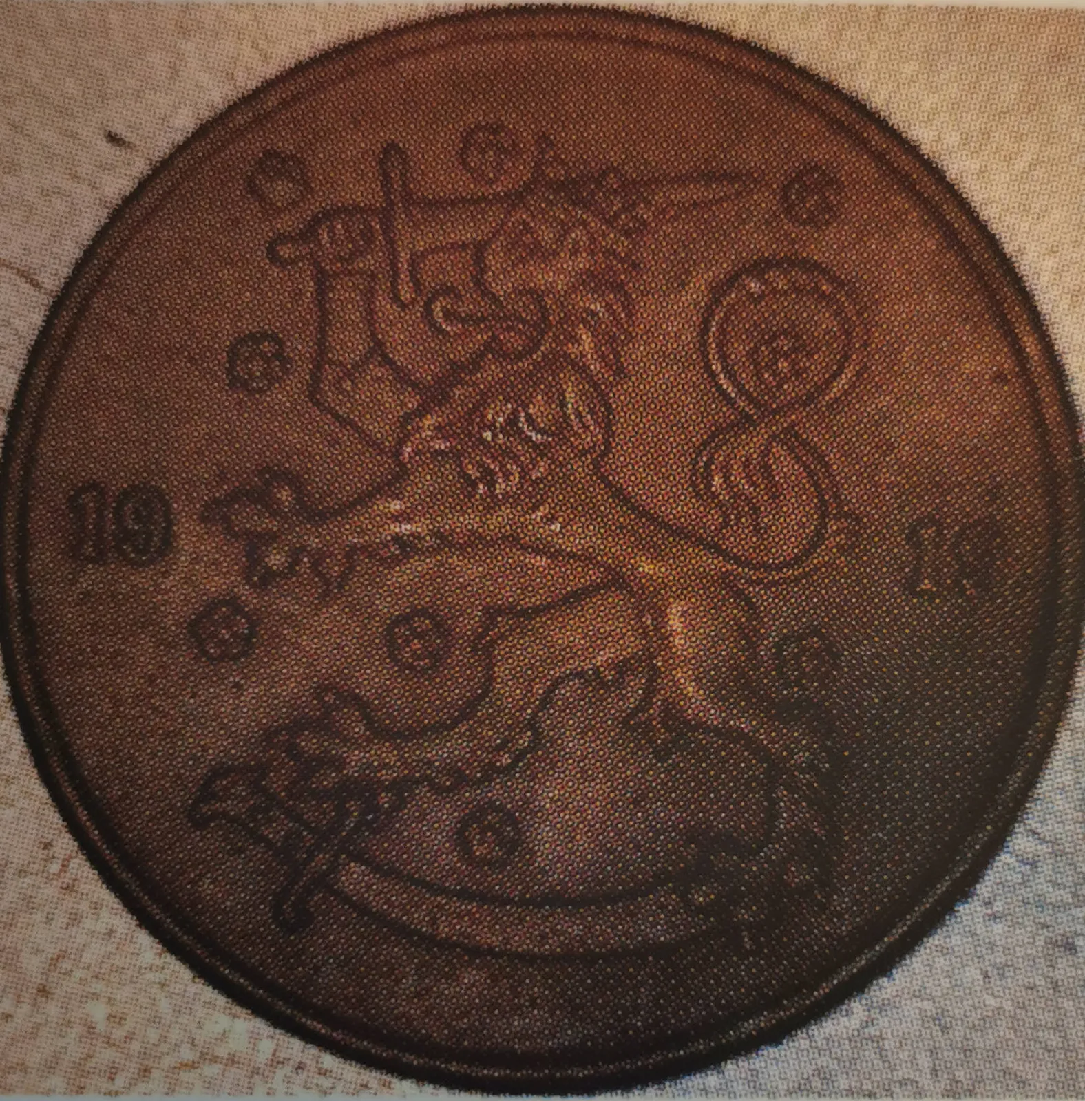 5 pennia 1919 - variantti 1.1 - Tunnuspuoli