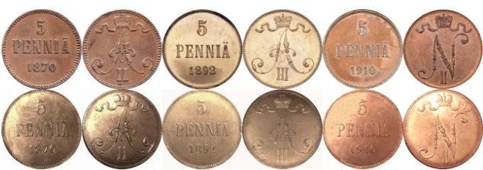 5 Penniä suuriruhtinaskunta tunnetut väärennökset