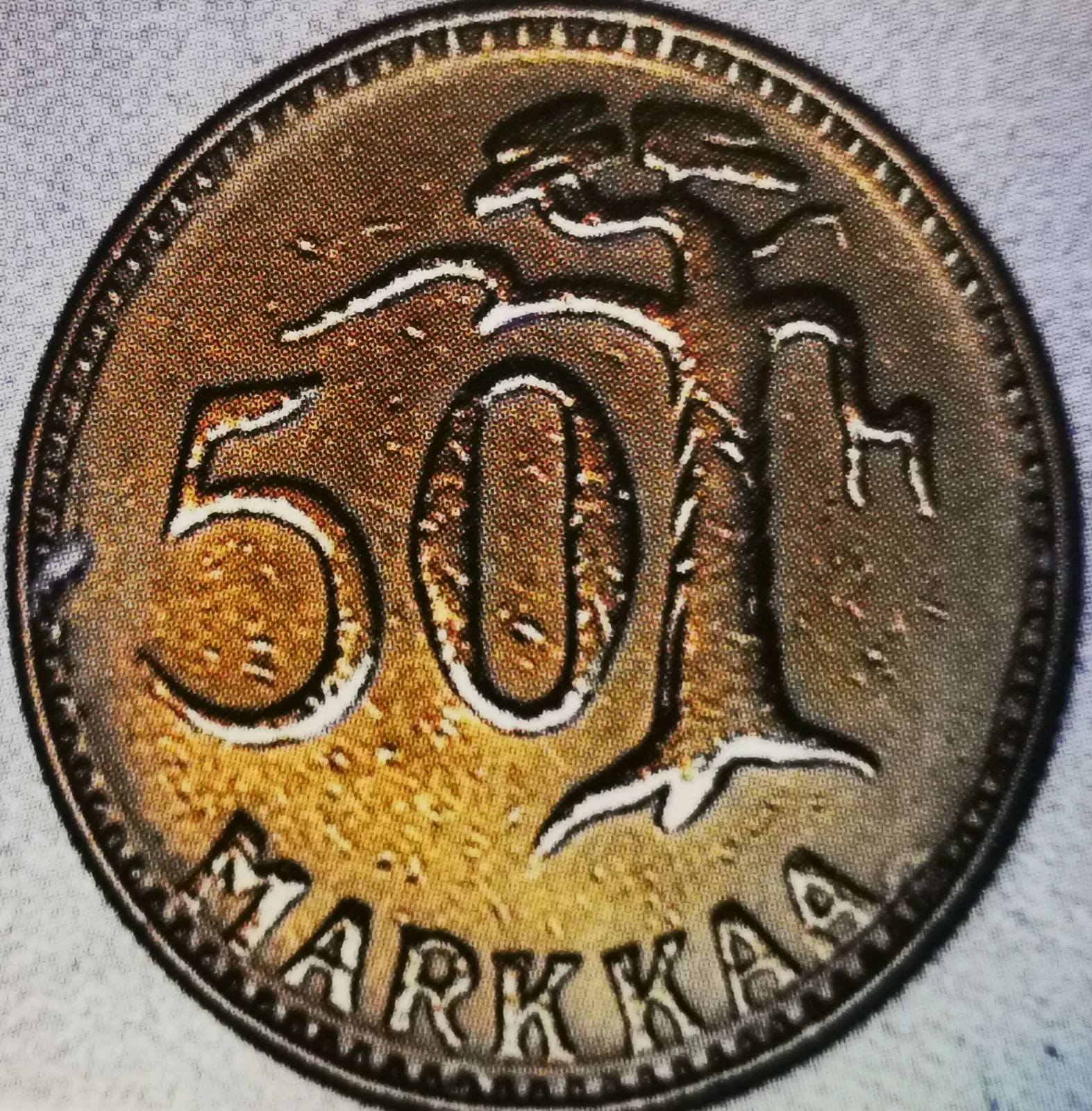 50 markkaa 1954 variantti 1.2 arvopuoli