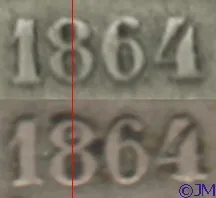 50 penniä 1864 variantit