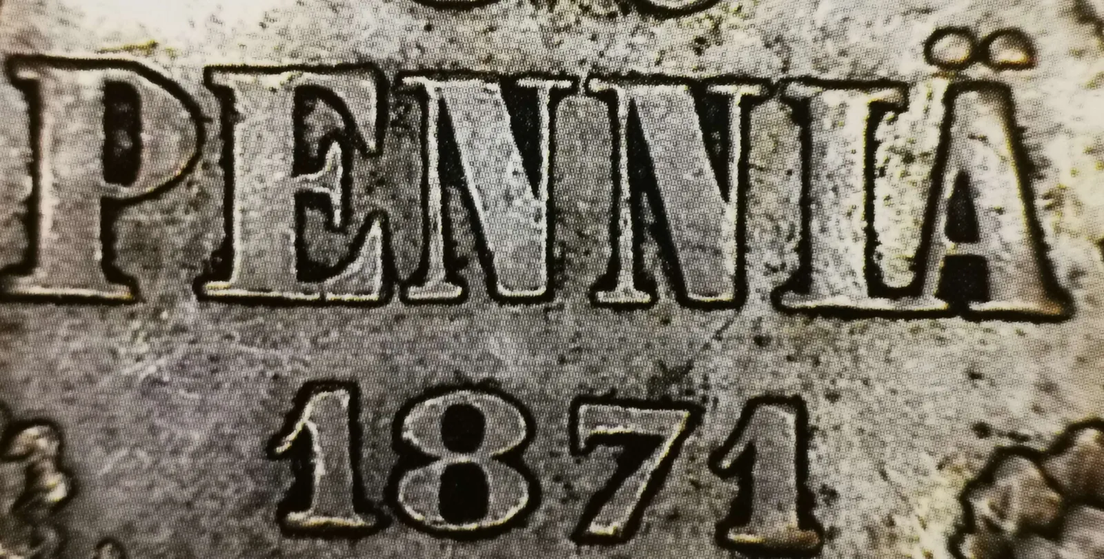 50 penniä 1871 variantti 1.2 arvopuoli