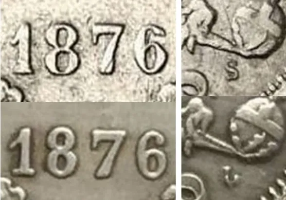 50 penniä 1876 väärennös