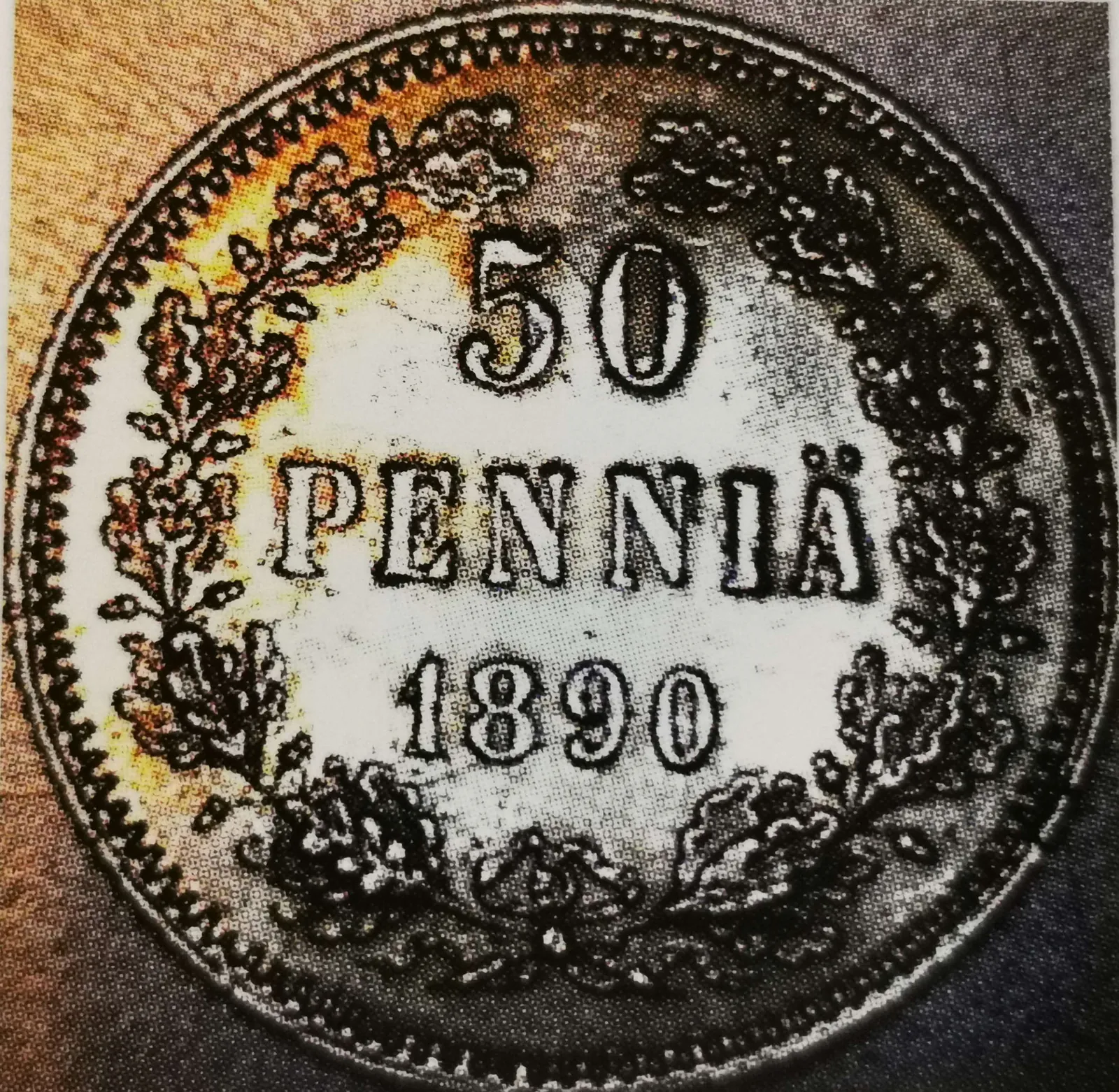 50 penniä 1890 variantti 1.1 arvopuoli