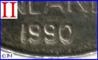 50 penniä 1990 variantti
