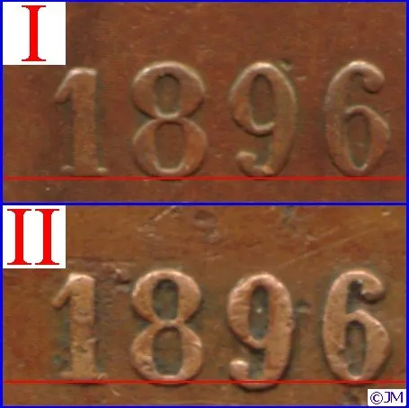 5 Penniä 1896 variantit